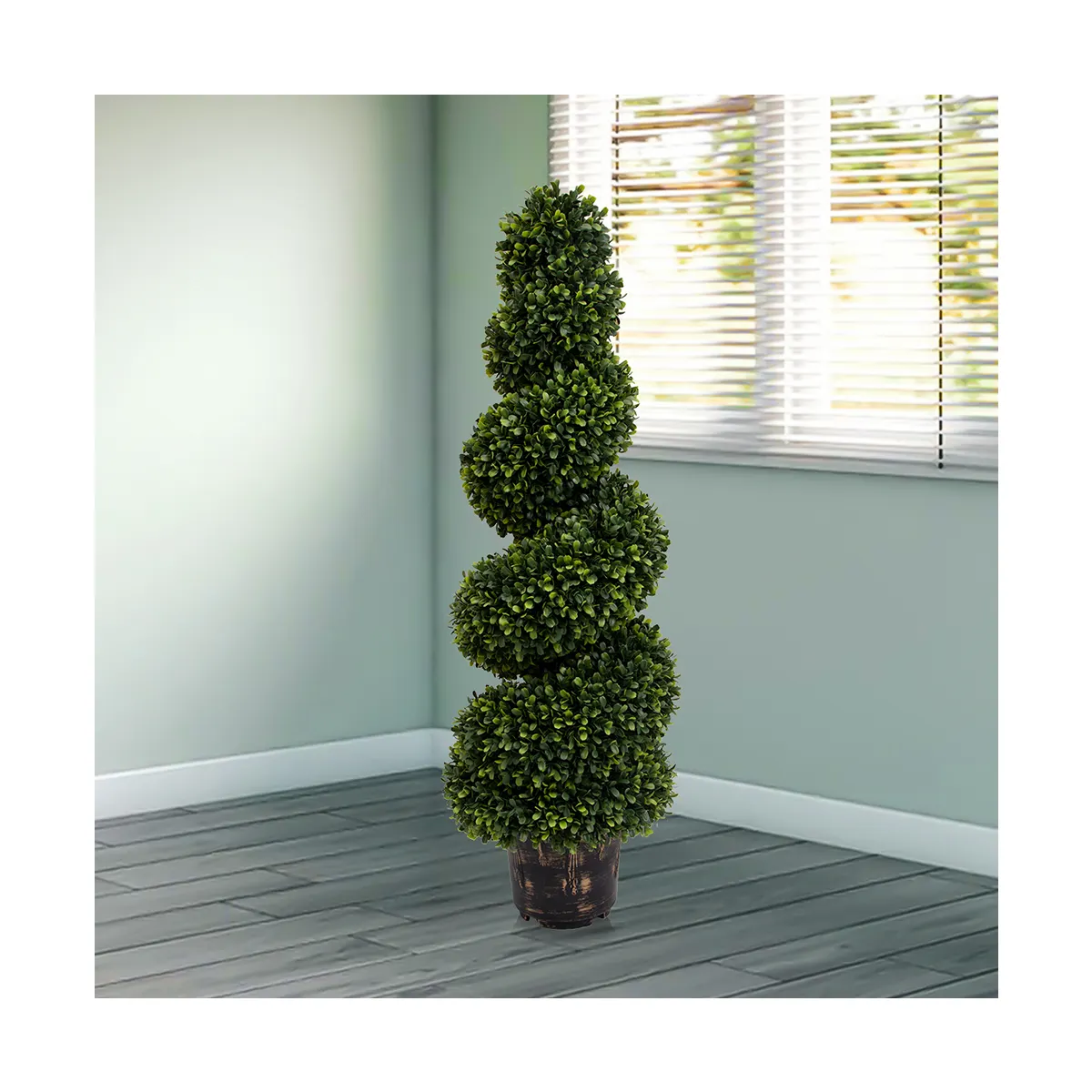 PZ-1-117 Vente En Gros Simulation Grande Plante Décor D'intérieur Artificielle Topiaire Herbe Spirale Bonsaï Arbres Décoratif