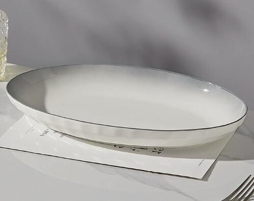 grey 12.5 oval plate
