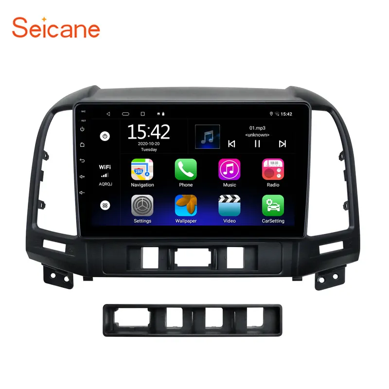 Autoradio 9 pouces Android 13.0 à écran tactile avec GPS pour Hyundai SantaFe RHD 2006-2012 Autoradio Support Carplay OBD2