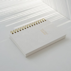 Design personalizzato tessuto rilegato a spirale copertura in lino A5 Planner copertina rigida diario per scrivere diario - Product Image 2