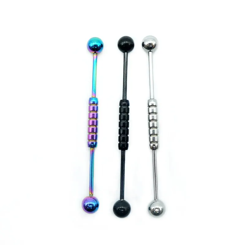 Moda única 316L de acero inoxidable Barbell Piercing Industrial de vibración joyería Piercing del cuerpo