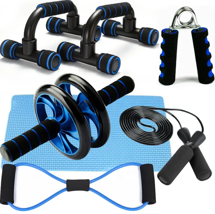 Ab roda com aperto ergonômico e barras de empurrar, barras de ginástica exercício cardio treinamento abdominal conjunto de roladores