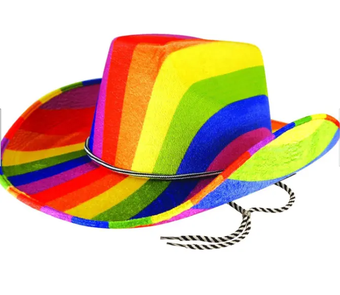 Mũ Nỉ Cao Bồi Cầu Vồng Cho Người Lớn Mũ Trang Phục Hóa Trang Hóa Trang Lễ Hội Hóa Trang Gay Pride