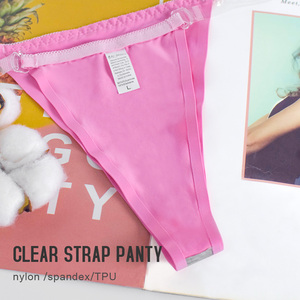 Nuevas tangas sin costuras G-String ropa interior de tiro bajo Sexy T Back C String bragas transparentes con correas ajustables extraíbles - Product Image 5