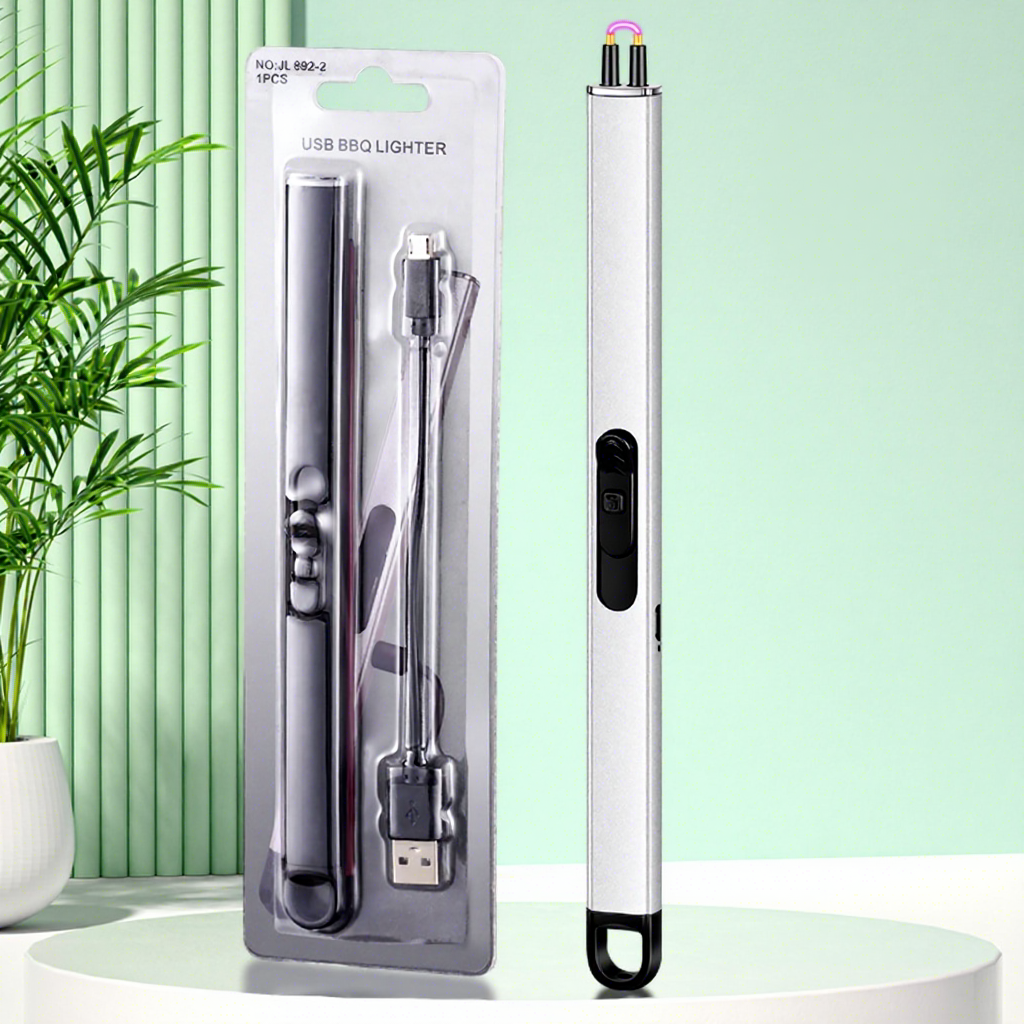 Silver USB Rechargeable Pulse Lighter