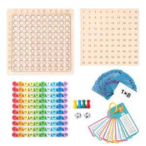 儿童数学学习玩具，有趣的木制蒙特梭利教育数学学习乘法板游戏 - Product Image 1