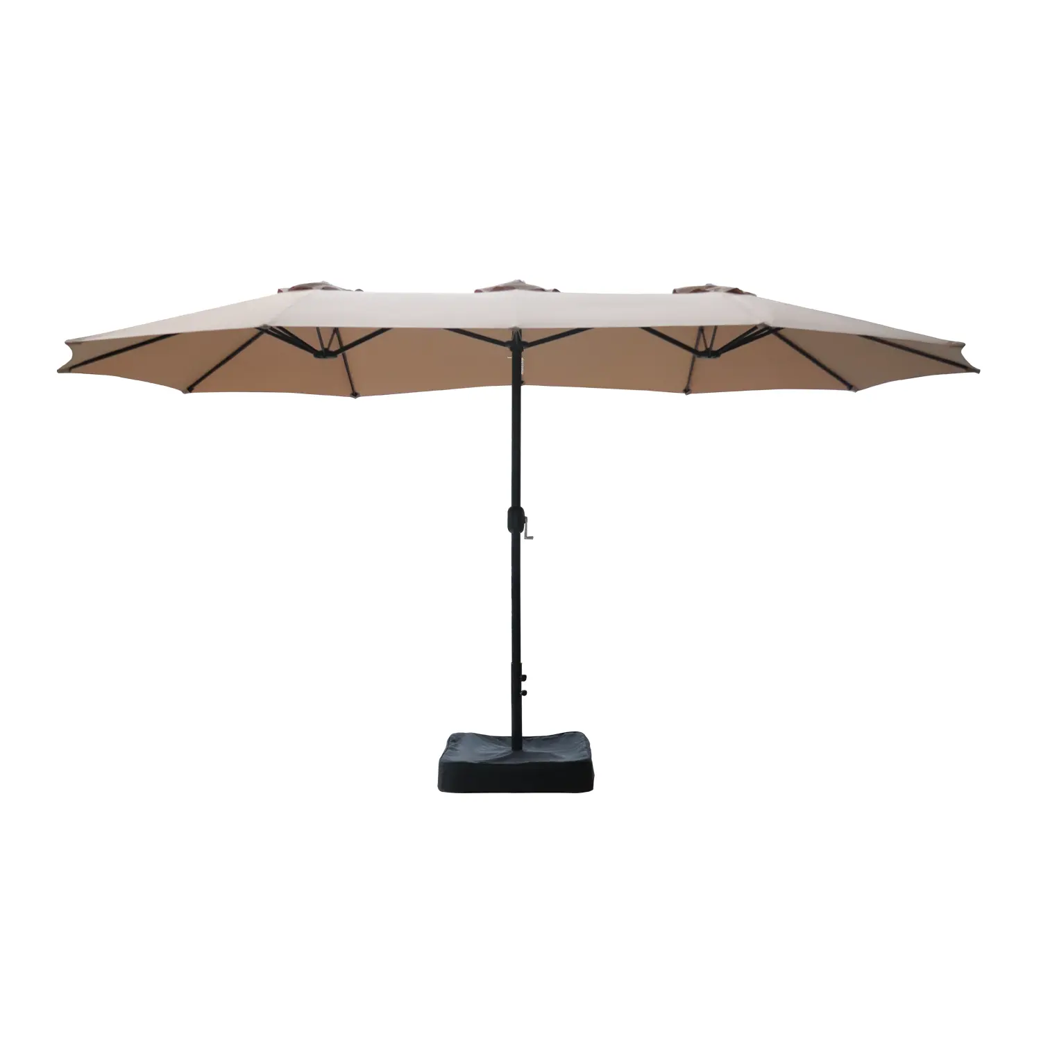 Guarda-chuva com mercado duplo, guarda-chuva com manivela e saco de areia de plástico