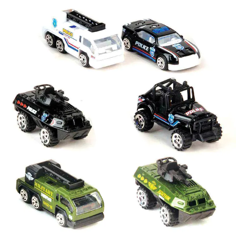 Conjunto de liga de carros modelo de desenho animado de metal fundido de alta qualidade para presentes de férias infantis