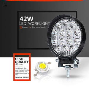 3800LM 42W 5500K รอบ 3D โปรเจคเตอร์ LED ทํางานจุดไฟลําแสงกันน้ํากันชนย้อนกลับ 4 นิ้ว Pods ไฟ LED - Product Image 4