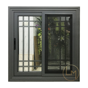 AS2047 Australien Projekt Fabrik Großhandel Home Modern Grau Doppel glas Grill Schiebefenster aus Aluminium mit Moskito netz Bildschirm