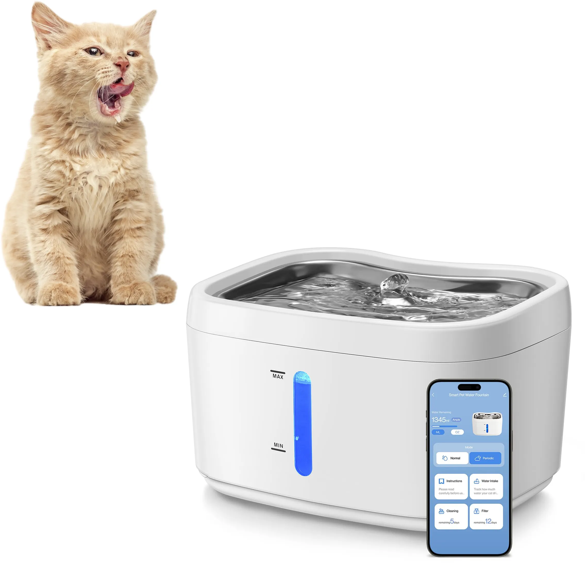 LovePaw 2.5l App automático inteligente sem fio sem fio dispensador de água para animais de estimação bebedouro automático para cães e gatos