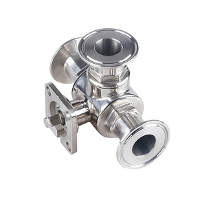 Válvula de agua de plataforma alta de tres vías válvula de bola de flotador de acero inoxidable tipo T tipo L neumático eléctrico - Product Image 1