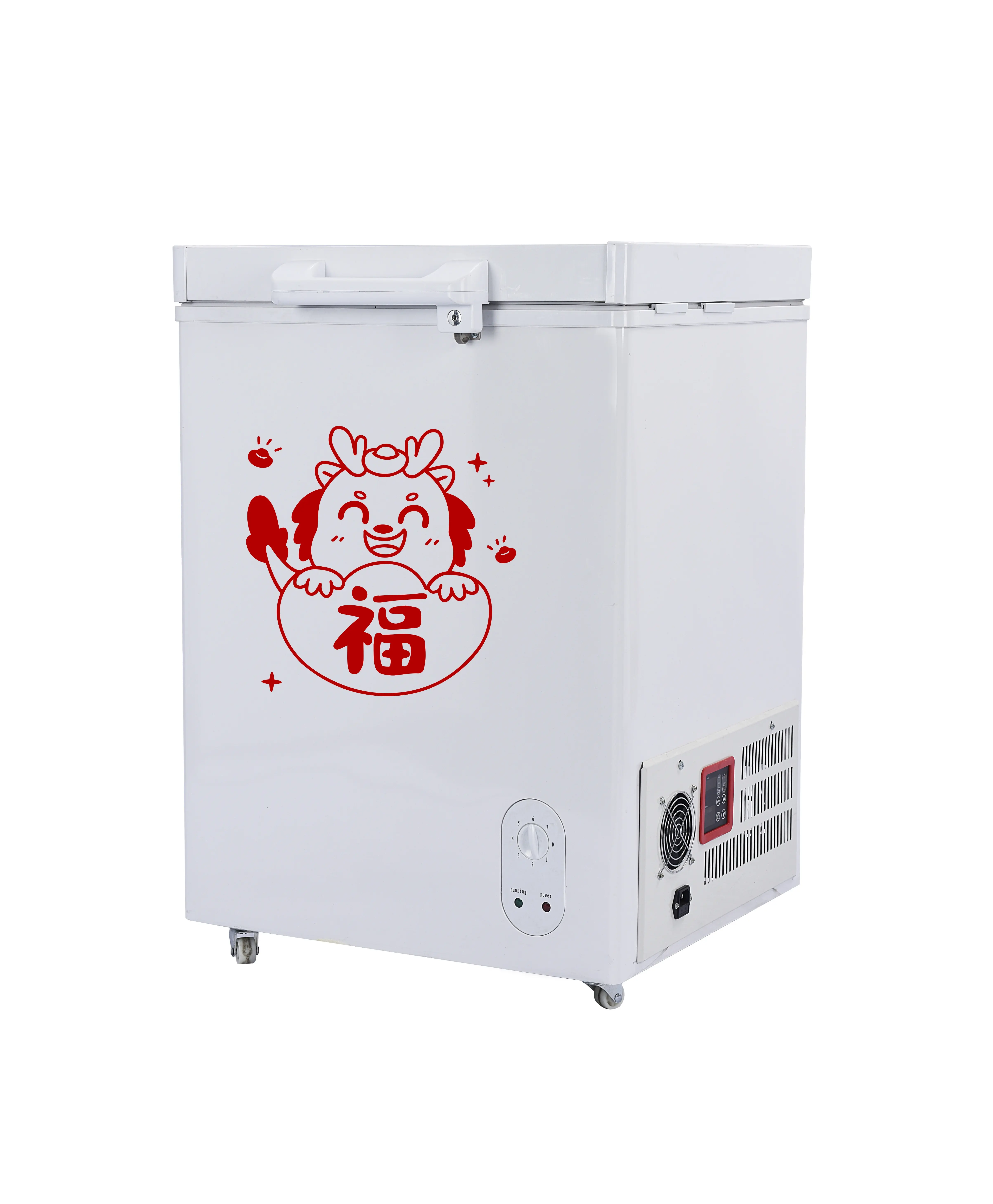 BC/BD-68 68 리터 DC 압축기 12v 24v 태양열 자동차 냉장고 상자 냉동고없이 태양열 시스템 직접 냉각 수동 제상