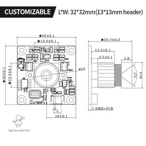 HD IMX335 IPC 5 MP Kamera-Modul 32 × 32 mm mini Starvis Sicherheitsbrett Unterstützung Embedded Linux IOS System - Product Image 5