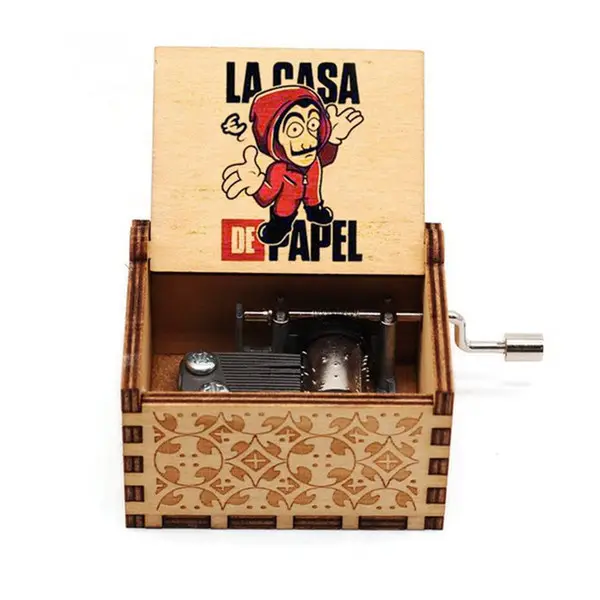 Ciao Bella Theme Wooden Christmas Papel La Carving Hot Crank De House Paper Gift Casa Hand Box Music music box machine