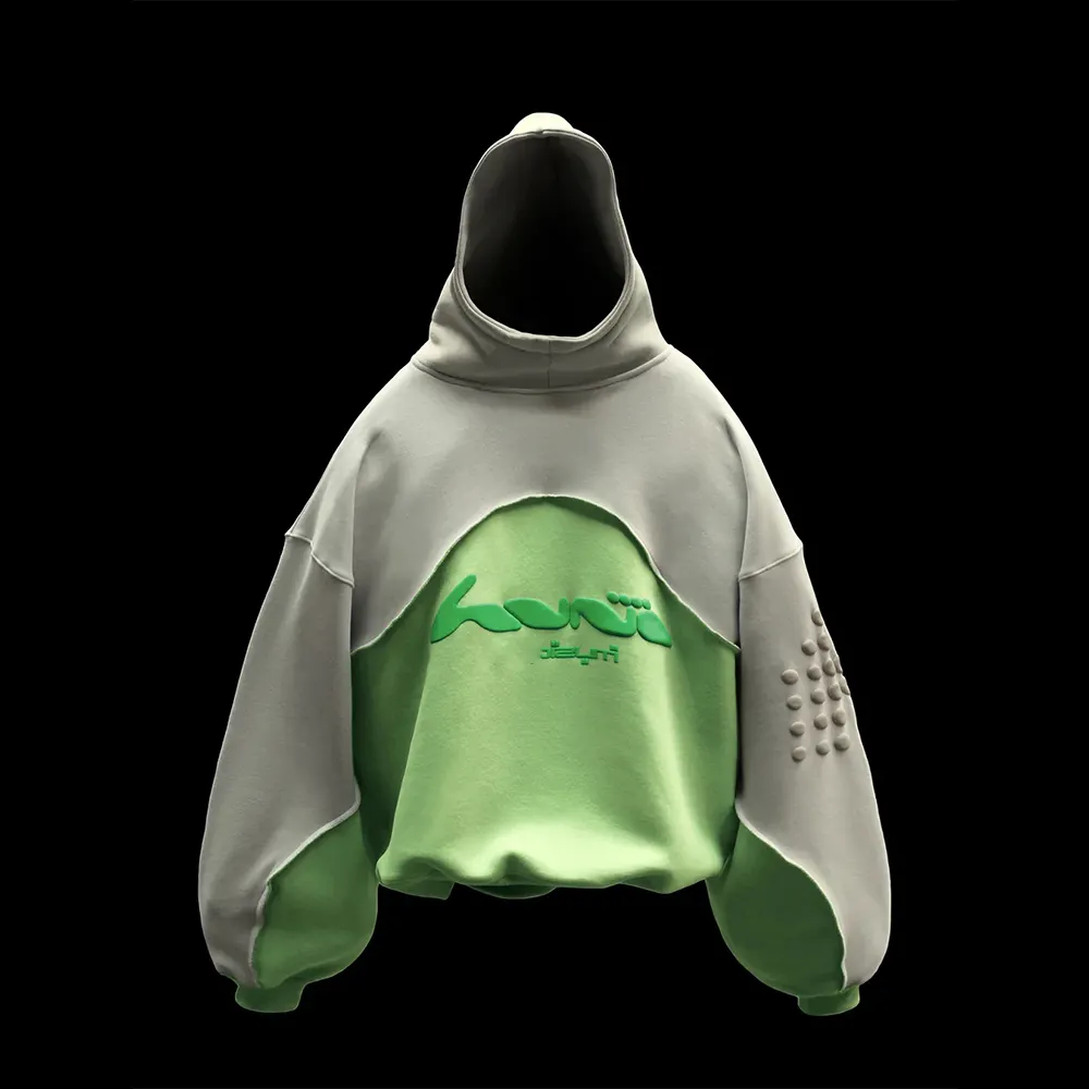 Sudaderas con capucha de algodón con estampado de farol, Jersey de dos tonos con logo personalizado de retales, Sudadera corta de gran tamaño, novedad