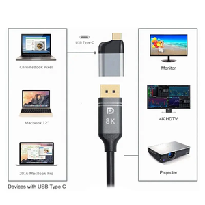 Xput USB3.1 Type C Type-C USB-Cオス-メスDP Displayport 1.4 8K 60Hz 4K60Hzビデオコンバーターコンバーターアダプターアダプター