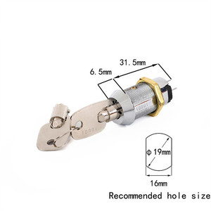 Super Durable 19mm Tubular <strong>Switch</strong> on Off Momentary <strong>with</strong> Round <strong>Key</strong> Lock in <strong>Push</strong> <strong>Button</strong> <strong>Switches</strong> <strong>with</strong> Tubular <strong>Key</strong> - Product Image 3