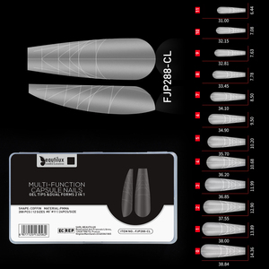 Beautilux Multi-Function Express Nails <strong>Tips</strong> With Auxiliary Lines 288pcs/box Coffin Shape Gel <strong>Tips</strong> &amp; Dual Forms 2 in 1 - Product Image 1