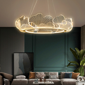 Home Remodeling BAHE Chinese Style Flounce Pendant <strong>Light</strong> Gold Led Acrylic Chandelier Lighting Modern Decoration Living Room Bedroom Dinning - Product Image 4