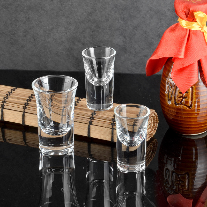 10 20 30ml Glass bullet thick bottom wine glass white mini wine glass
