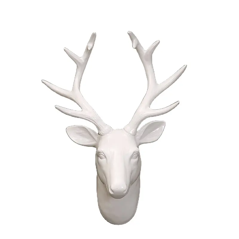 Decorazione 3d della parete della testa di cervo bianco