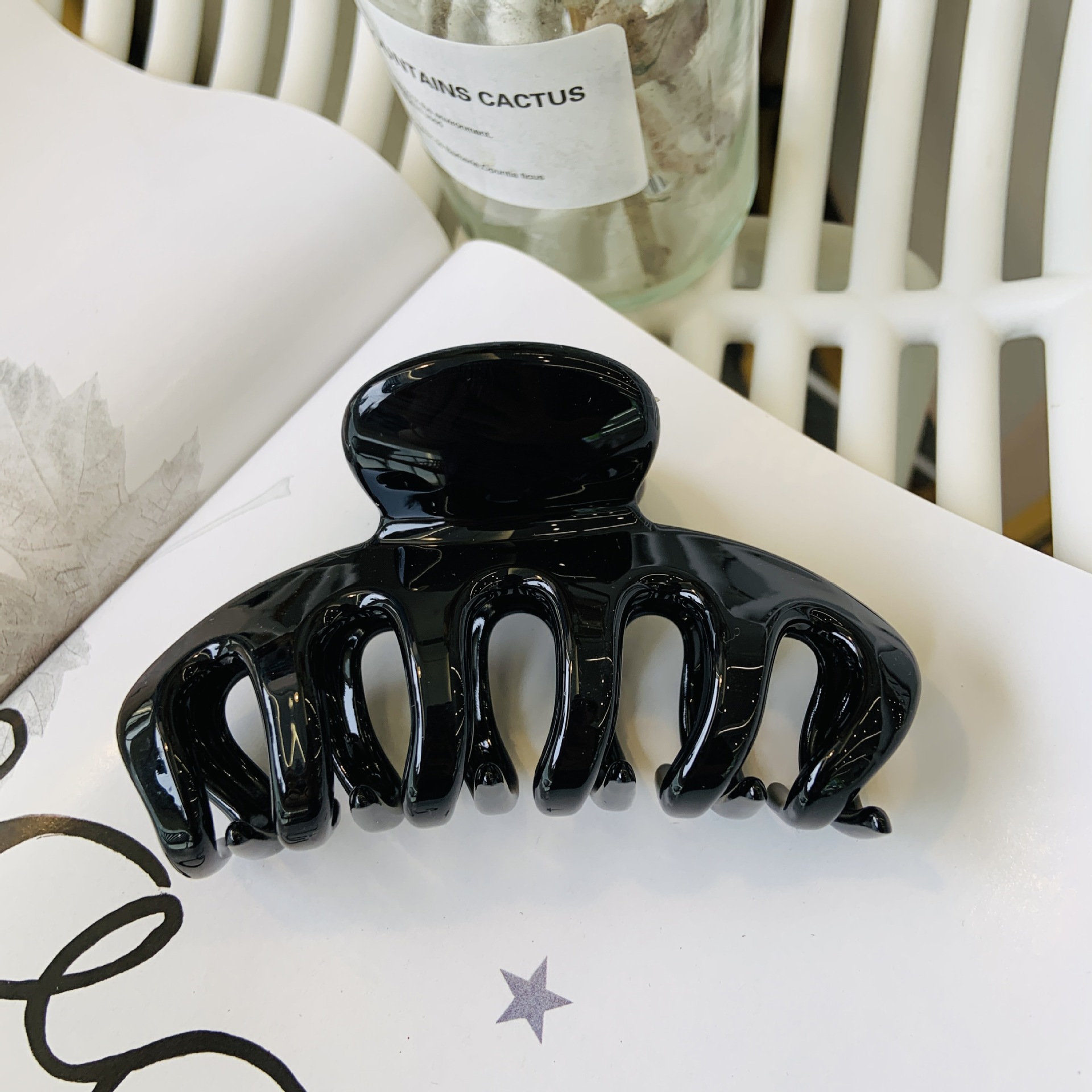 Glossy black-butterfly clasp dragon bone-11cm