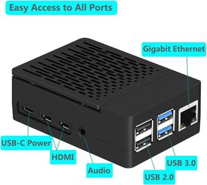 Лидер продаж, чехол для Raspberry Pi 4 с вентилятором ABS с охлаждающим вентилятором, простой съемный верхний чехол для Pi 4 модели B/ 4B - Product Image 4