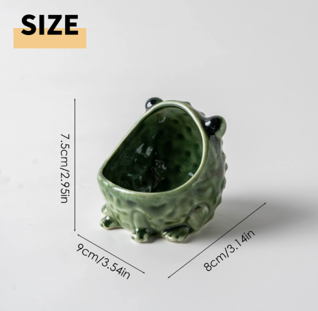 Petit ornement de rangement grenouille en céramique