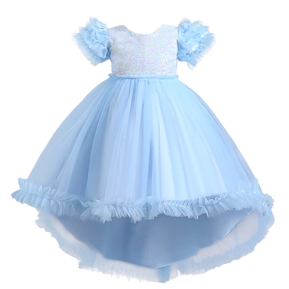 Robe de mariée élégante pour petite fille, vêtement pour enfant, costume de fête