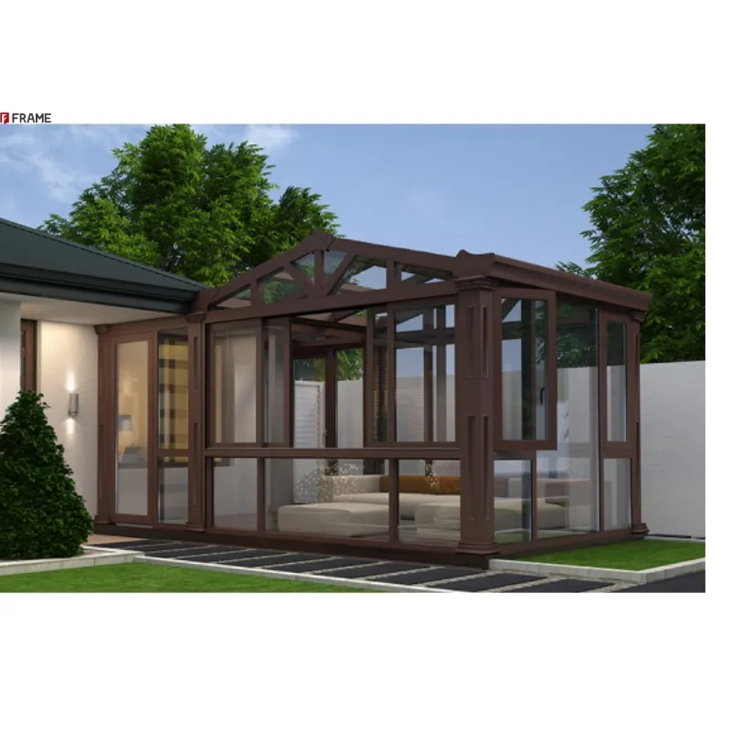 Free Standing prezzo competitivo personalizzabile di lusso prefabbricato giardino giardino veranda serra di vetro