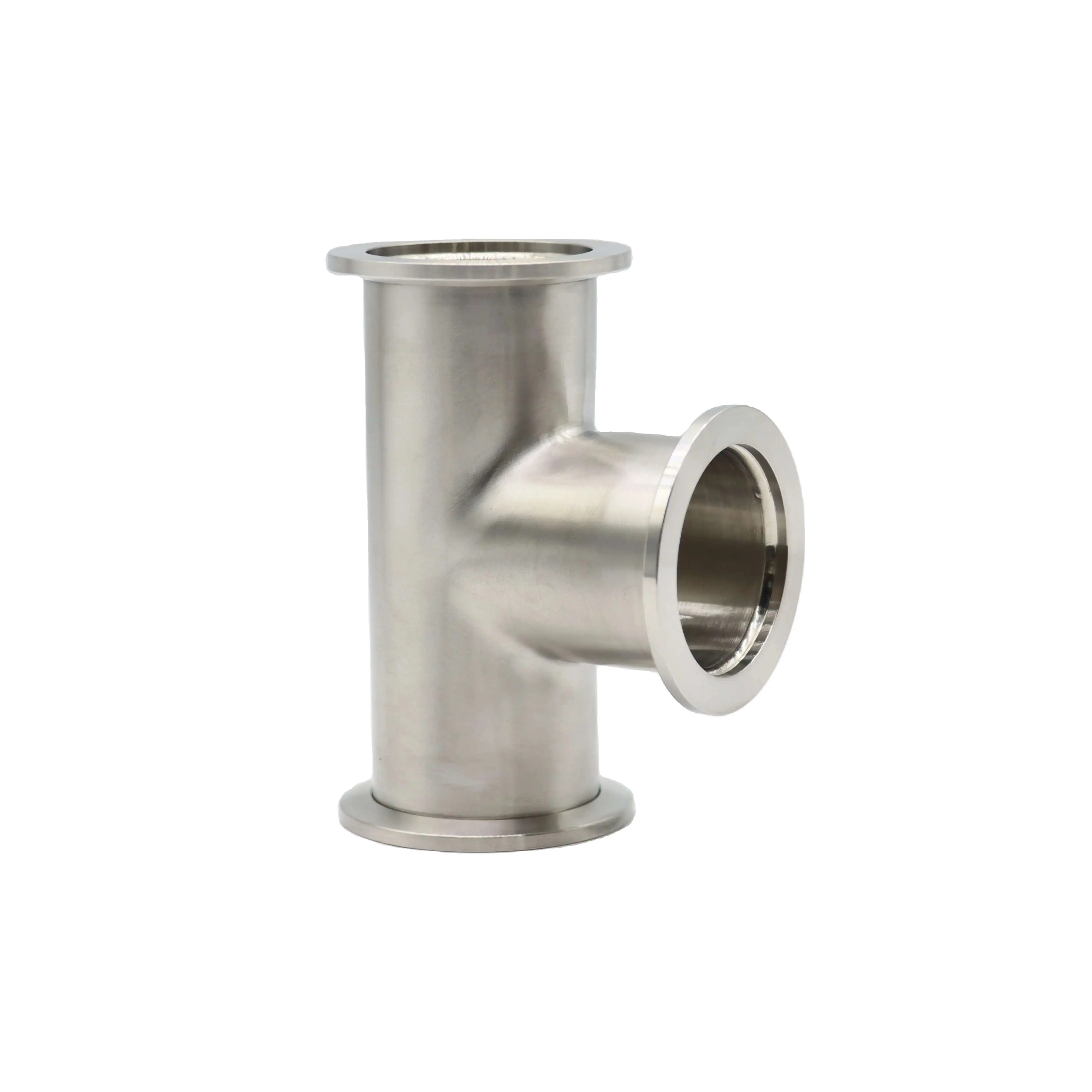 KF40 Food Grade Stainless Steel SS304 Sanitary Flange Equal Tee 3 Way Connector Tube Vacuum Fitting