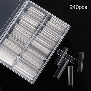 240 adet kutu 2XL No C XXL tabut Nail İpuçları düz ABS özel Logo temizle kolay fransız net olmayan C eğrisi XXL kare ipuçları - Product Image 4