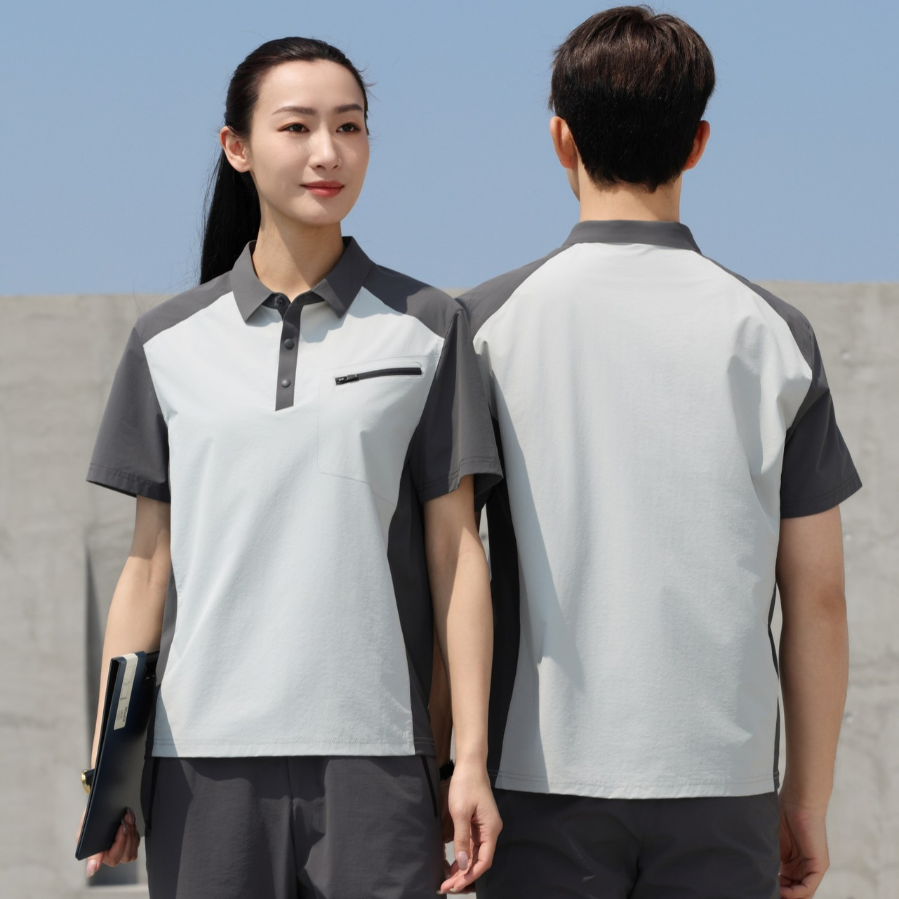 Silver gray mixed with medium gray