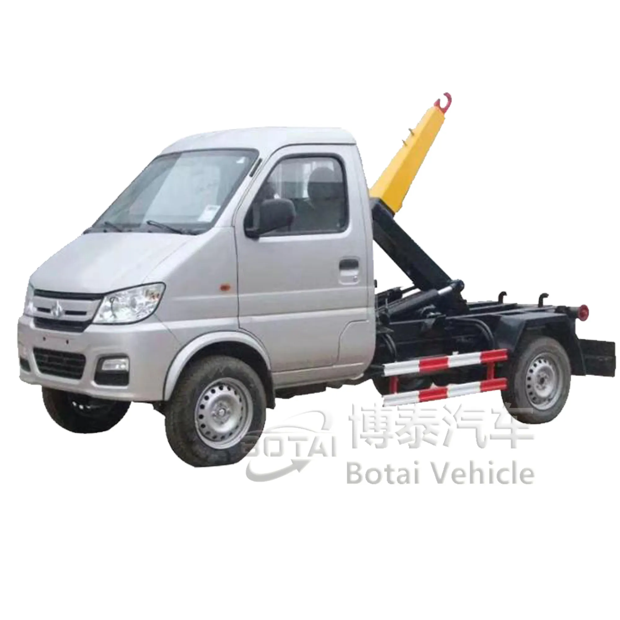 Gancho brazo basura truck3ton parte superior del cuerpo estructura gancho elevador brazo mini camión de basura roll off contenedor camión de basura