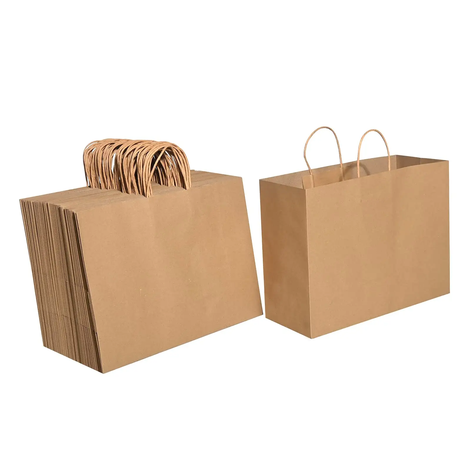 wholesale shopping gift boutique packaging paper bag Reusable Food Grade Storage Kraft Paper Bags