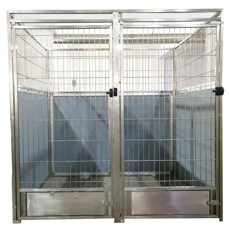 Chó kennel bán buôn tùy chỉnh kim loại vật nuôi lồng nhiệm vụ nặng nề thú y Dog kennel sân sau chạy bền Windproof New chó kennel