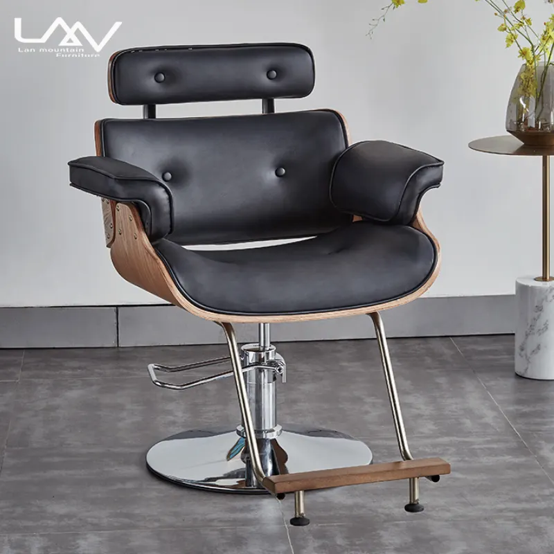 Cadeiras de salão de beleza para barbeiro, cadeiras modernas de salão de cabelo da barberia, cadeiras de metal confortáveis para uso na barbearia