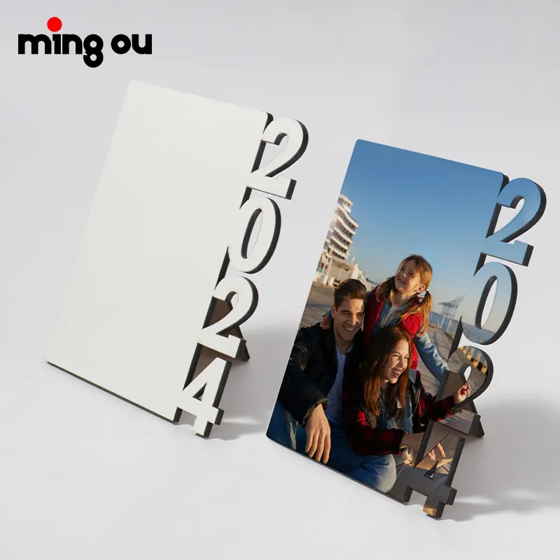 2024 cadre photo avec logo vierge impression numérique 5mm sublimation panneaux photo MDF avec support