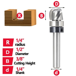 Motivo a filo per il taglio della punta del Router schiarente inferiore 3 flauto, con gambo a spirale per rifilatura a filo-1/4 "gambo