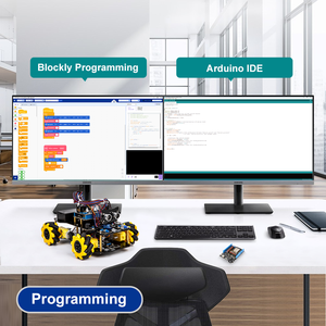 ACEBOTT STEM Kids Educational LED Light <strong>Ultrasonic</strong> <strong>Sensor</strong> Obstacle Avoidance Tank ESP32 Smart Robot Car Kit for <strong>Arduino</strong>