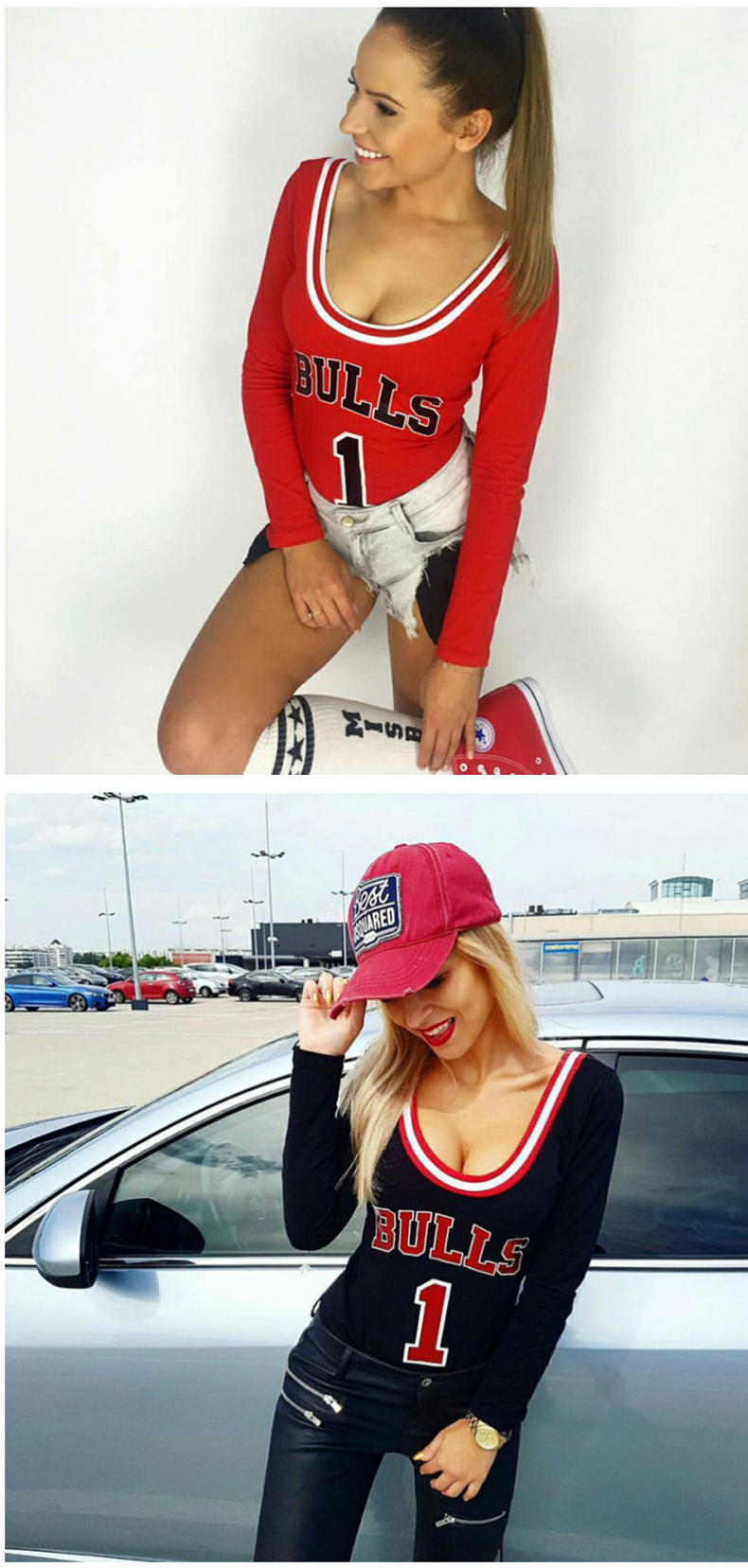 Factory direct hot sale knitting long sleeve o-neck printed bodycon bottom Jumpsuit