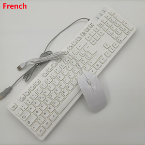 Juego de teclado y ratón con cable personalizado en varios idiomas, interfaz USB que incluye español, árabe, italiano, ruso, francés, alemán e inglés - Product Image 4