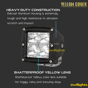 20w 12v 3 inç oto motosiklet LED çalışma ışığı Offroad/kamyon/motosiklet sistemi araba aksesuarları kare LED sürüş ışığı - Product Image 4