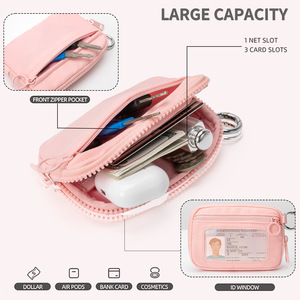 Thời Trang Màu Tím rô Đa Key Ví Không Thấm Nước Nylon Đồng Xu Ví <span class=keywords><strong>K</strong></span>ép Pouch Vòng Tay Keychain Vòng Đeo Tay Chủ Thẻ Ví - Product Image 4
