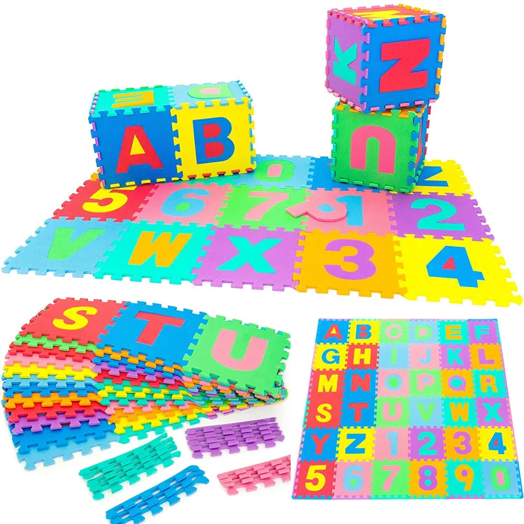 Tappetino PUZZLE multicolore piccolo ABC e 123 EVA