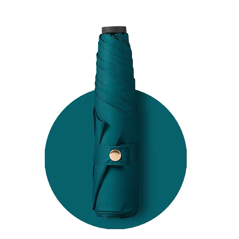 Paraguas manual ultraligero de tres pliegues - Verde Esmeralda de 6 varillas