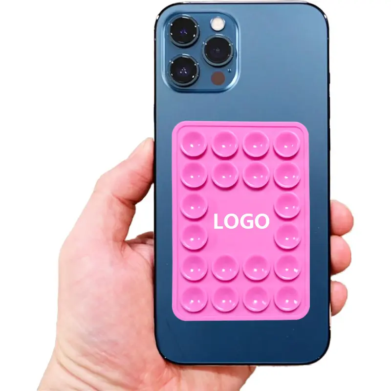 Montagem adesiva para caixa de celular com sucção de silicone com logotipo personalizado - Carteira inteligente porta-cartões para iPhone e Android, brinquedo para mãos-livres