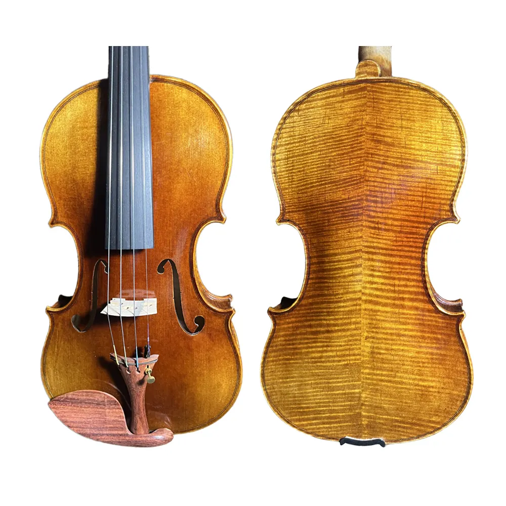 Violon d'étudiant en bois massif pleine grandeur fait à la main de haute qualité pas cher instrument 44 violons en érable fait à la main avec accessoires Vente en gros