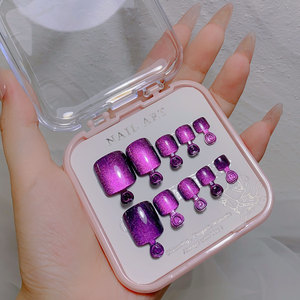 Kedi göz basın ayak tırnağı tam kapak ayak tırnakları uzantıları sistemi el yapımı yumuşak jel tırnak ipuçları - Product Image 4
